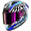 Casque intégral SHARK Aeron Speed-fancy carbone blanc bleu 2026