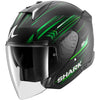 Casque jet SHARK Skwal i3 Jet Light-blur noir vert blanc 2026