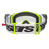 Lunettes ALPINESTARS Vision 8 Roll Off Wordmark blanc/jaune fluo
