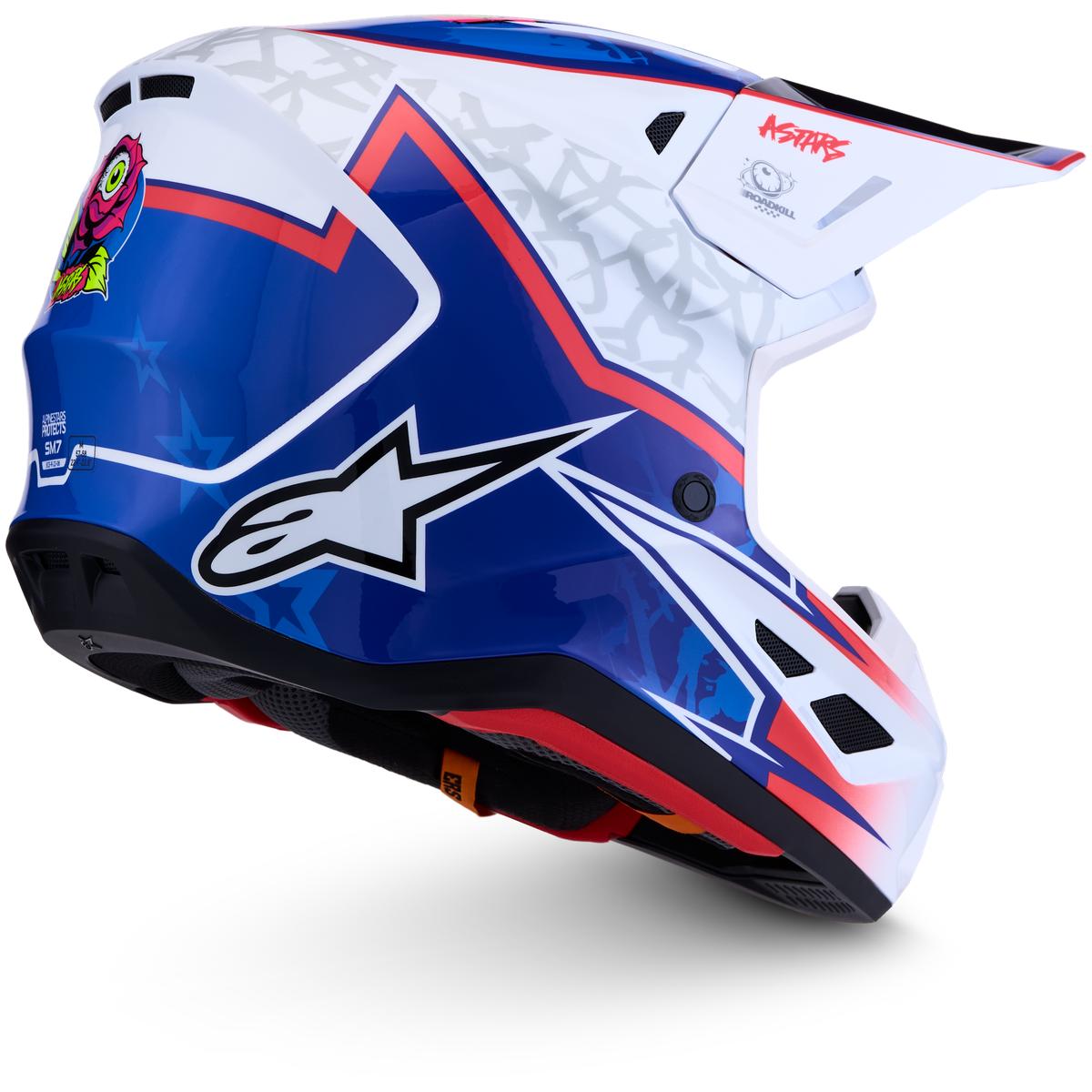 Casque ALPINESTARS S-M7 Blaster blanc/bleu