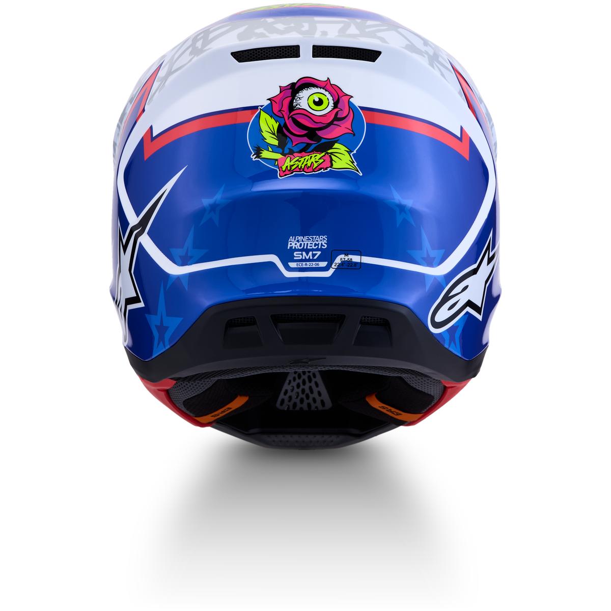 Casque ALPINESTARS S-M7 Blaster blanc/bleu