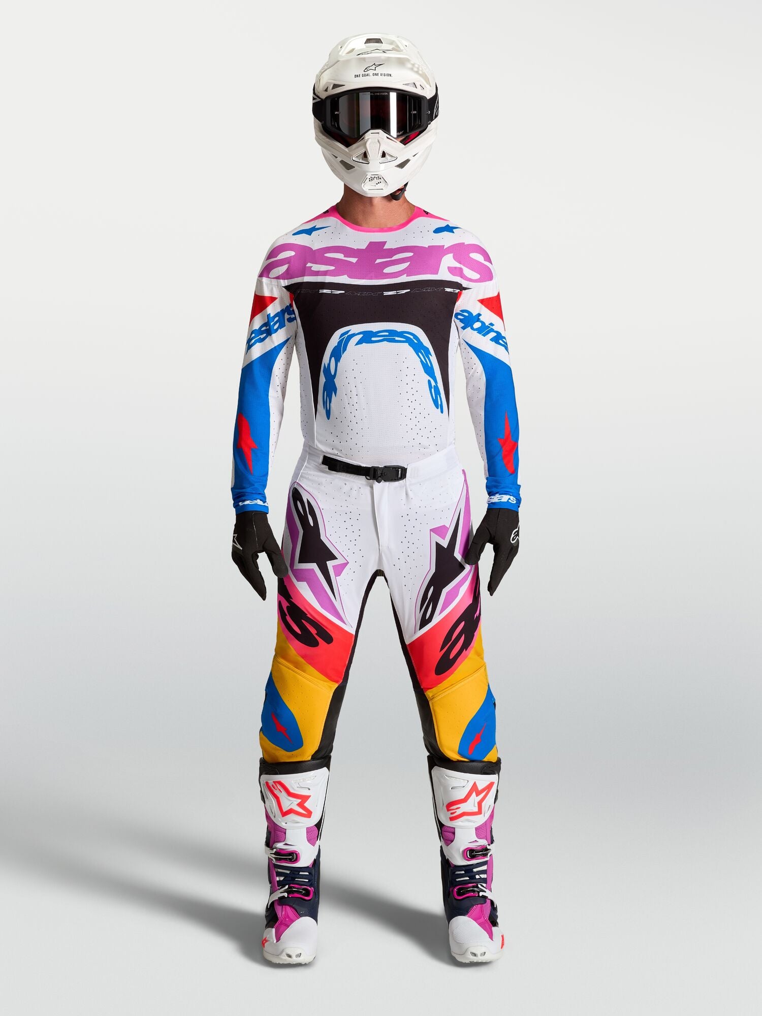 Tenue ALPINESTARS Supertech Dyna blanc/bleu