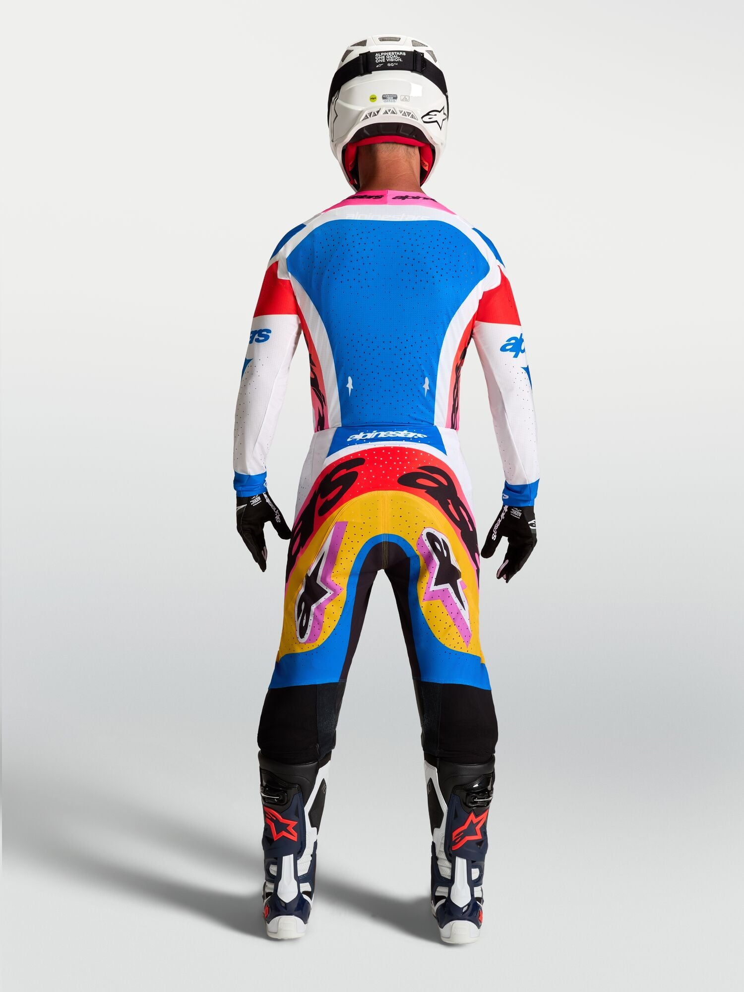 Tenue ALPINESTARS Supertech Dyna blanc/bleu