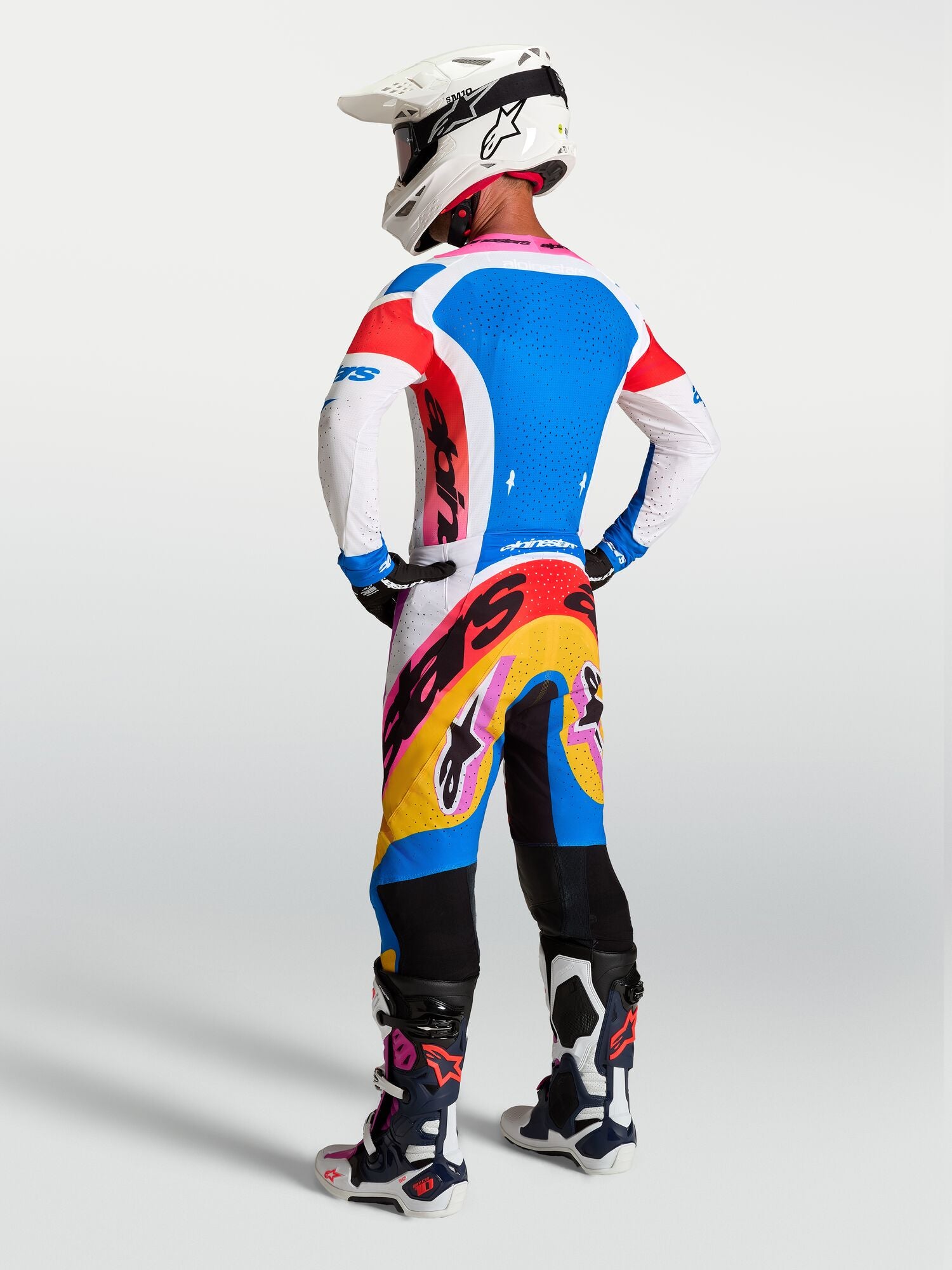 Tenue ALPINESTARS Supertech Dyna blanc/bleu