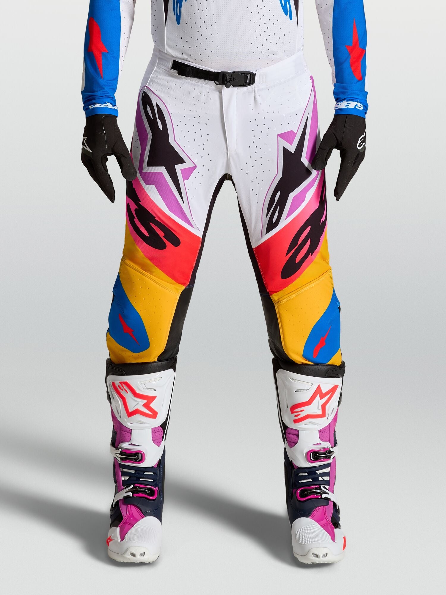 Tenue ALPINESTARS Supertech Dyna blanc/bleu