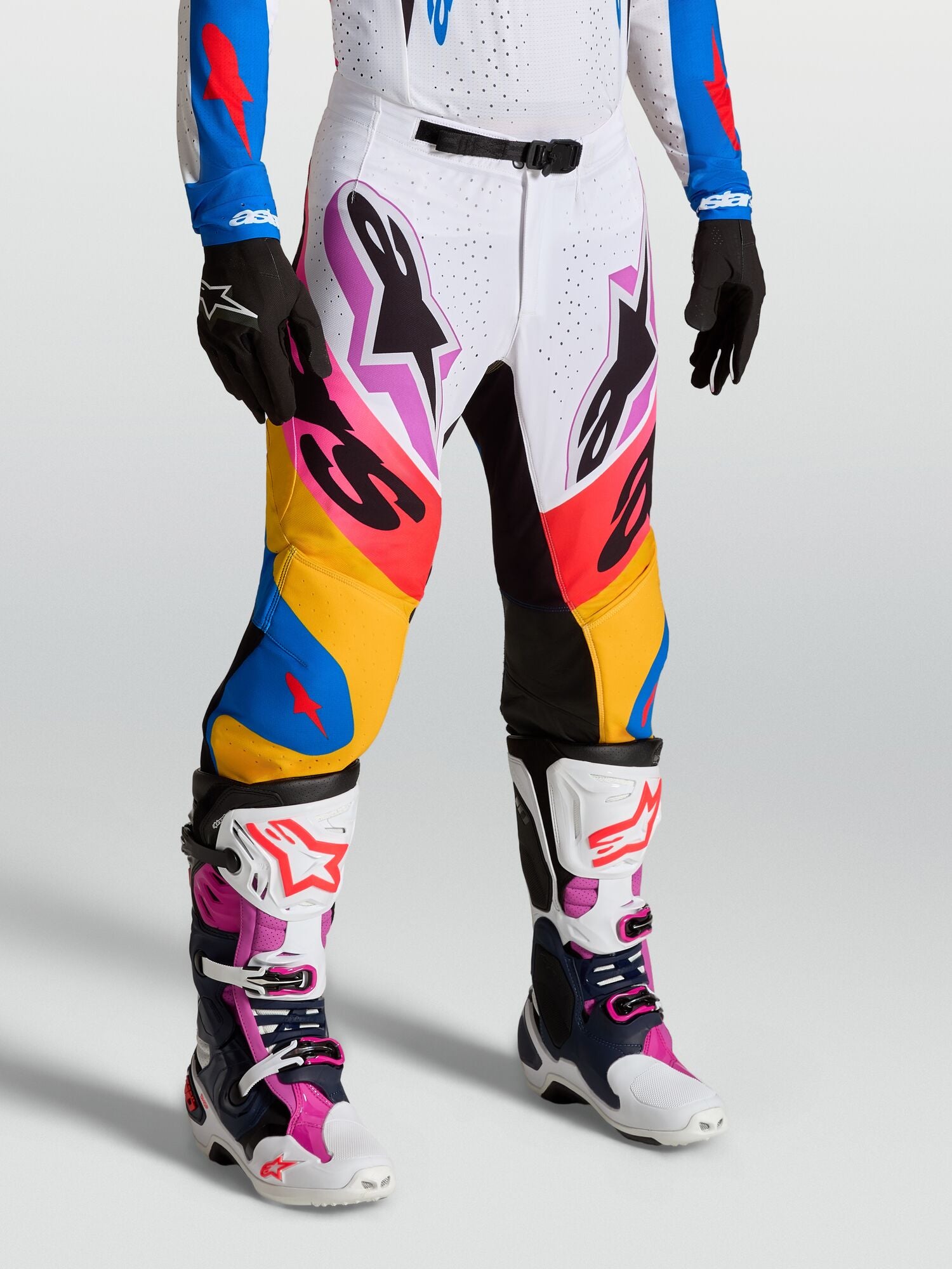 Tenue ALPINESTARS Supertech Dyna blanc/bleu