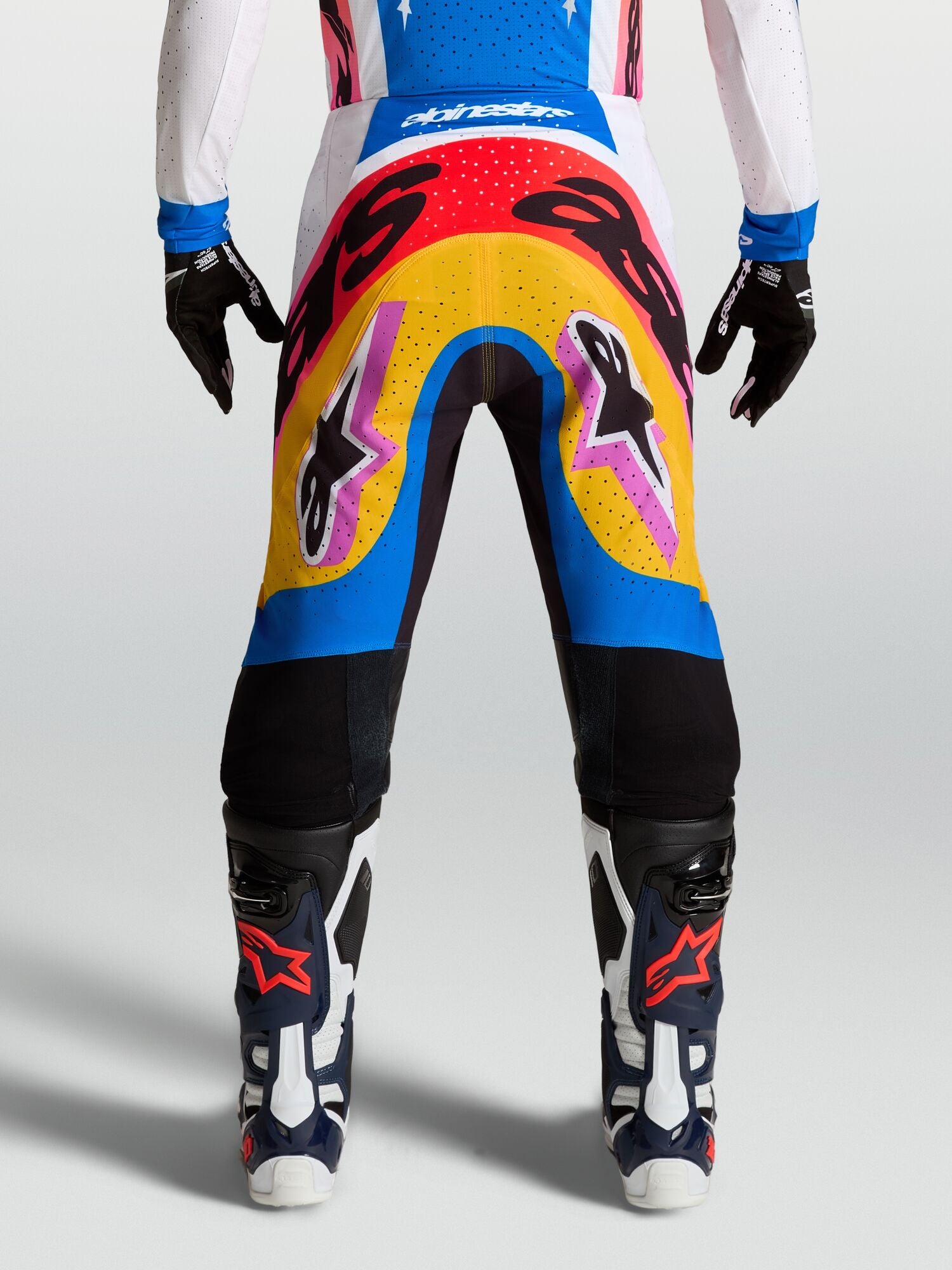 Tenue ALPINESTARS Supertech Dyna blanc/bleu