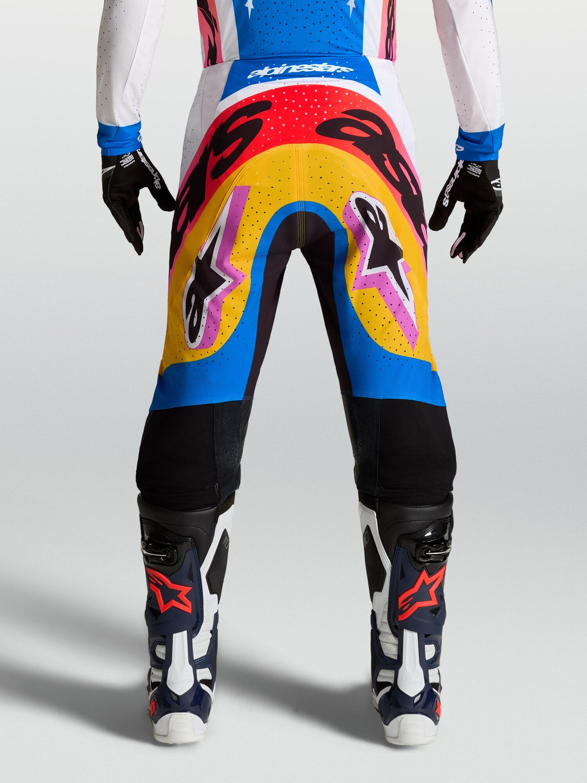 Tenue ALPINESTARS Supertech Dyna blanc/bleu