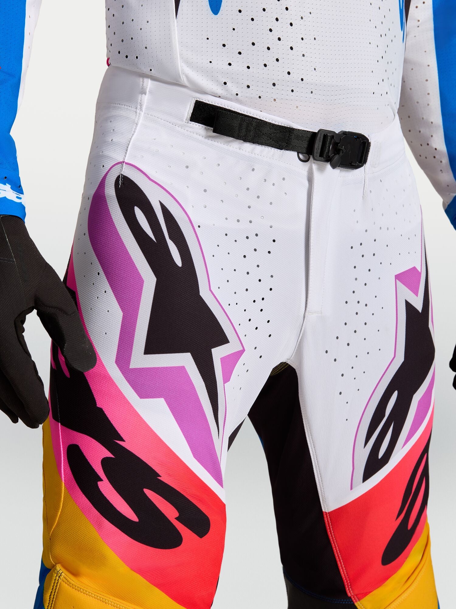 Tenue ALPINESTARS Supertech Dyna blanc/bleu