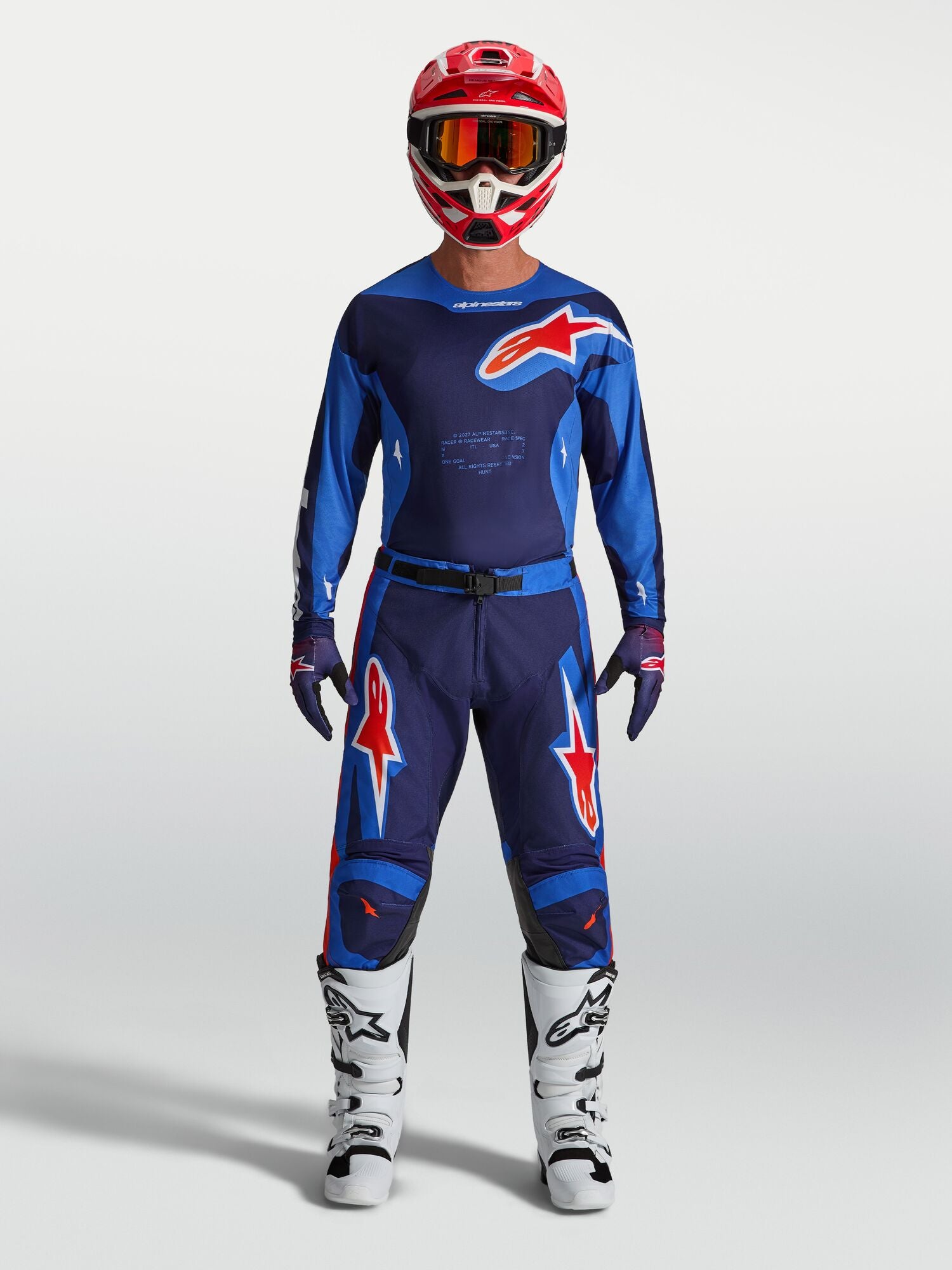 Tenue ALPINESTARS Racer Hunt bleu/rouge