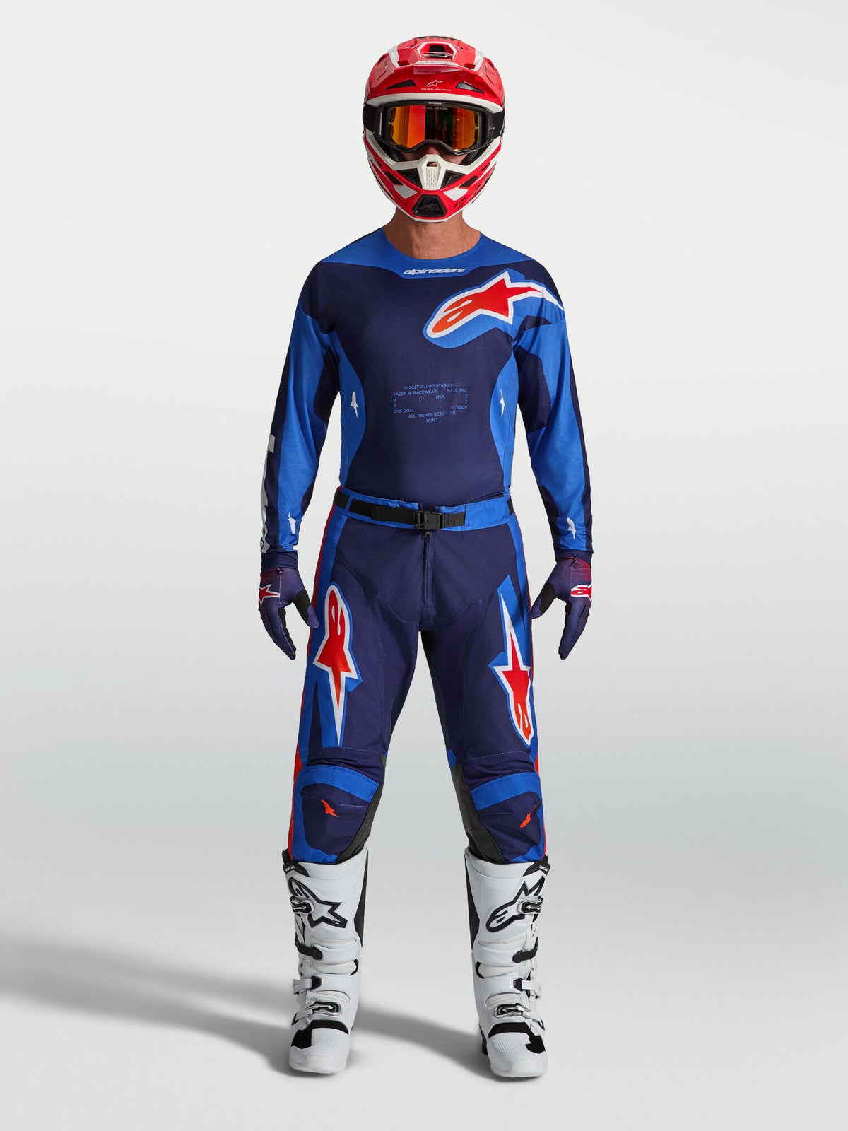 Tenue ALPINESTARS Racer Hunt bleu/rouge