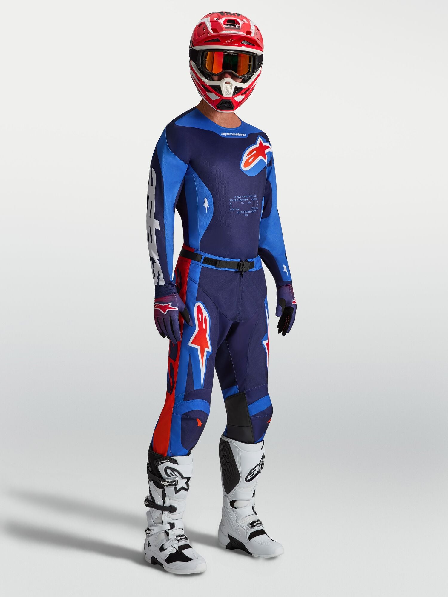 Tenue ALPINESTARS Racer Hunt bleu/rouge