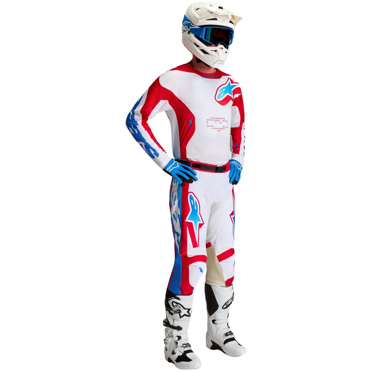 Tenue ALPINESTARS Racer Hunt blanc/rouge