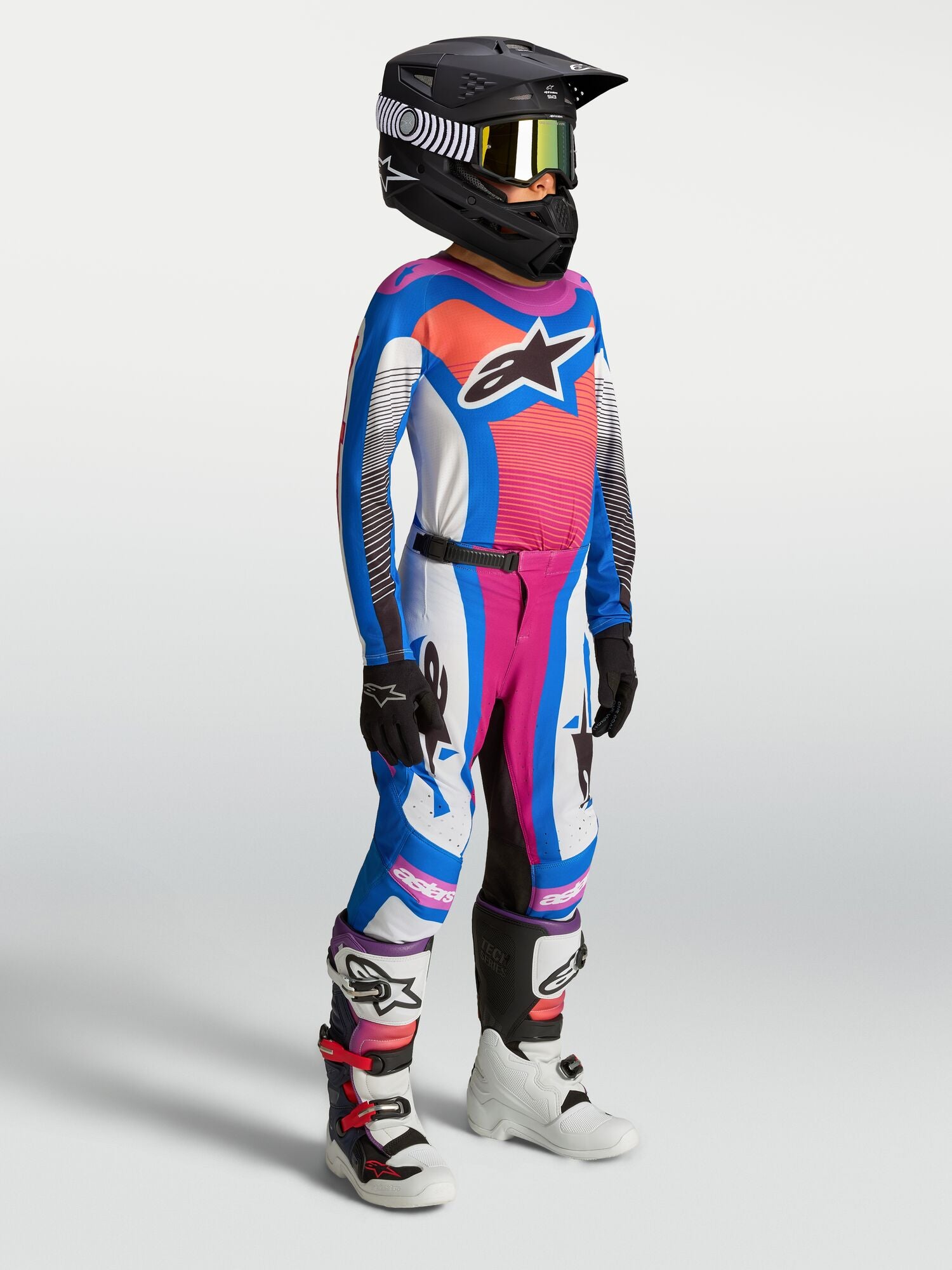 Tenue ALPINESTARS Enfant Supertech Maven blanc/corail