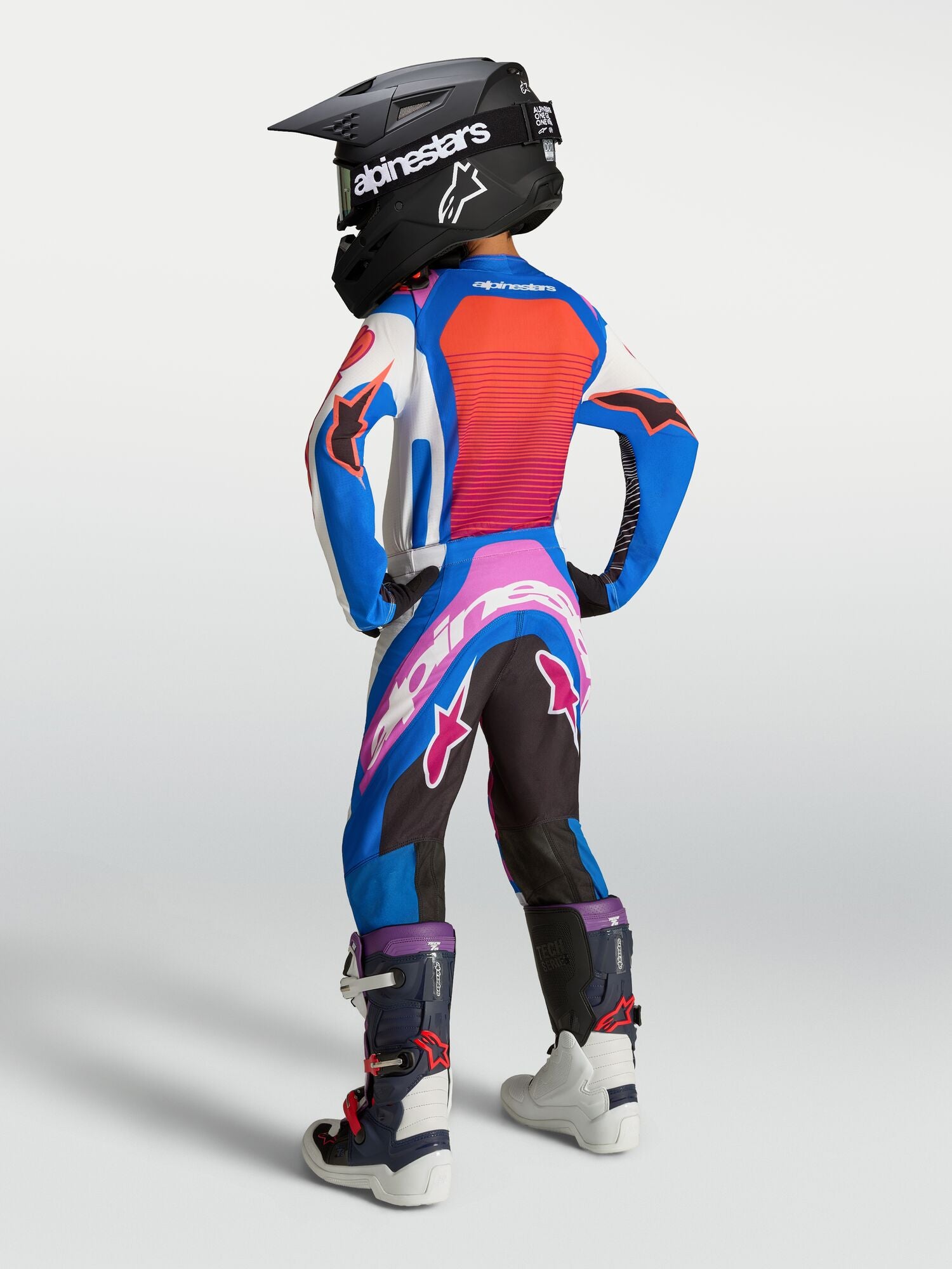 Tenue ALPINESTARS Enfant Supertech Maven blanc/corail