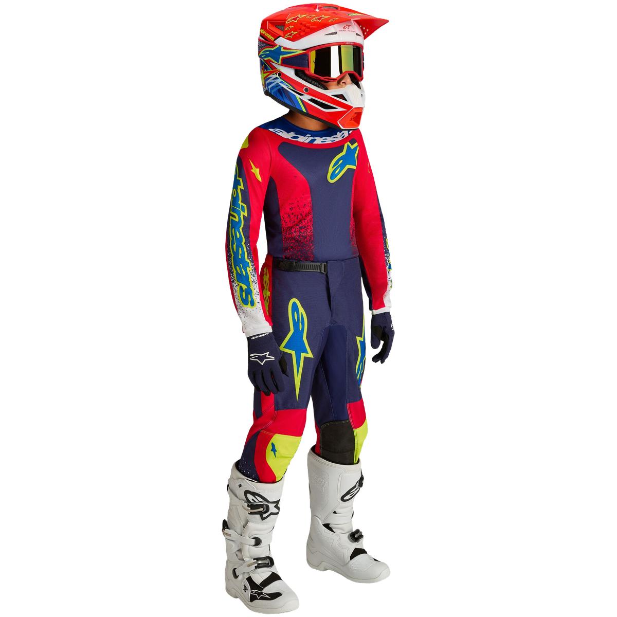 Tenue ALPINESTARS Enfant Fluid Drag bleu/rouge