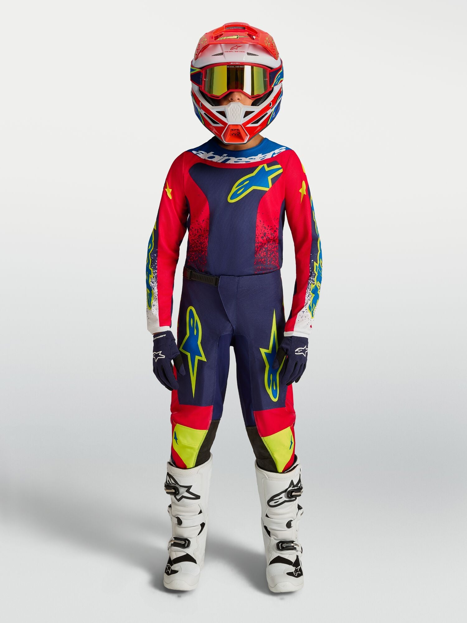 Tenue ALPINESTARS Enfant Fluid Drag bleu/rouge