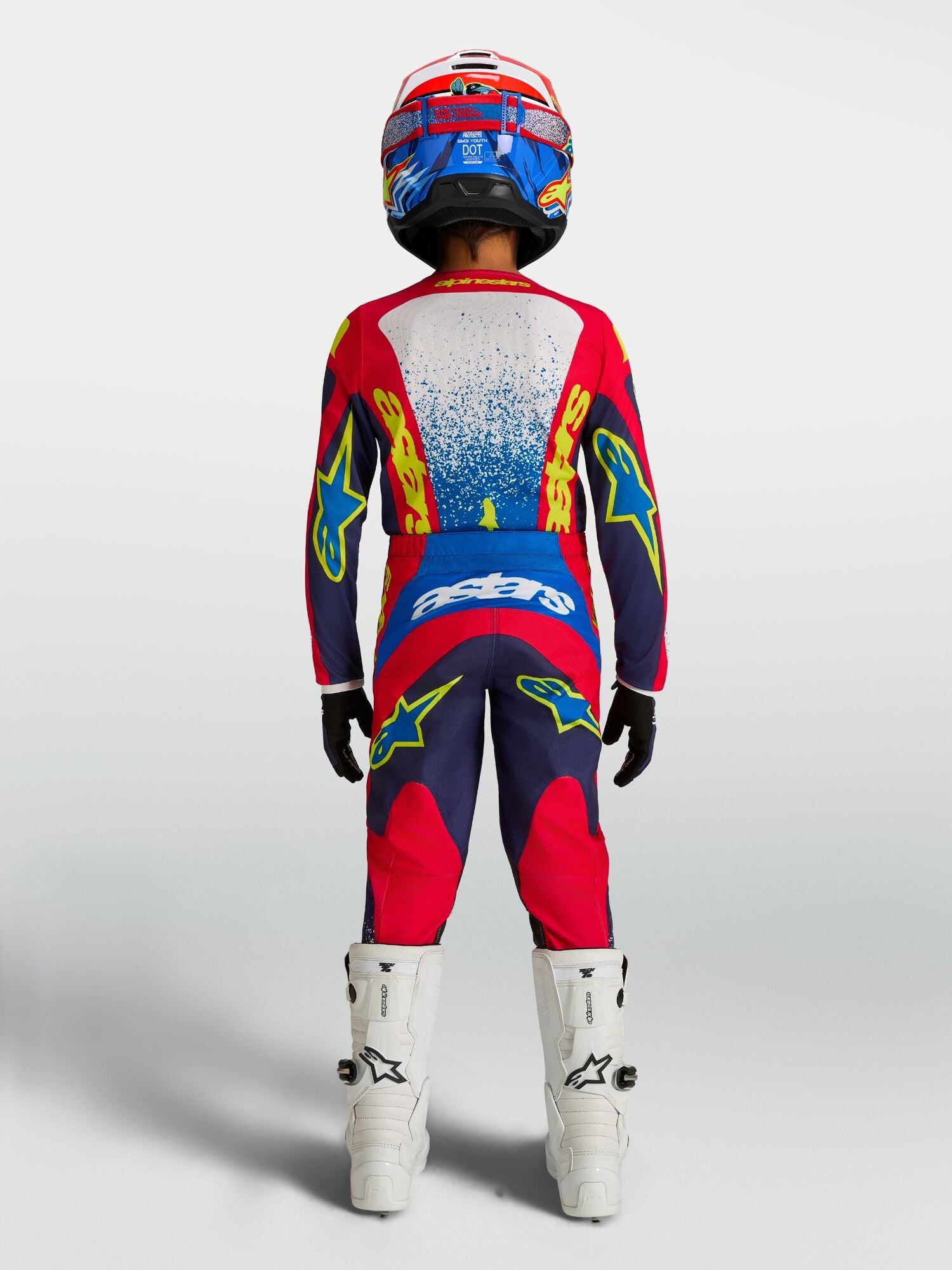 Tenue ALPINESTARS Enfant Fluid Drag bleu/rouge