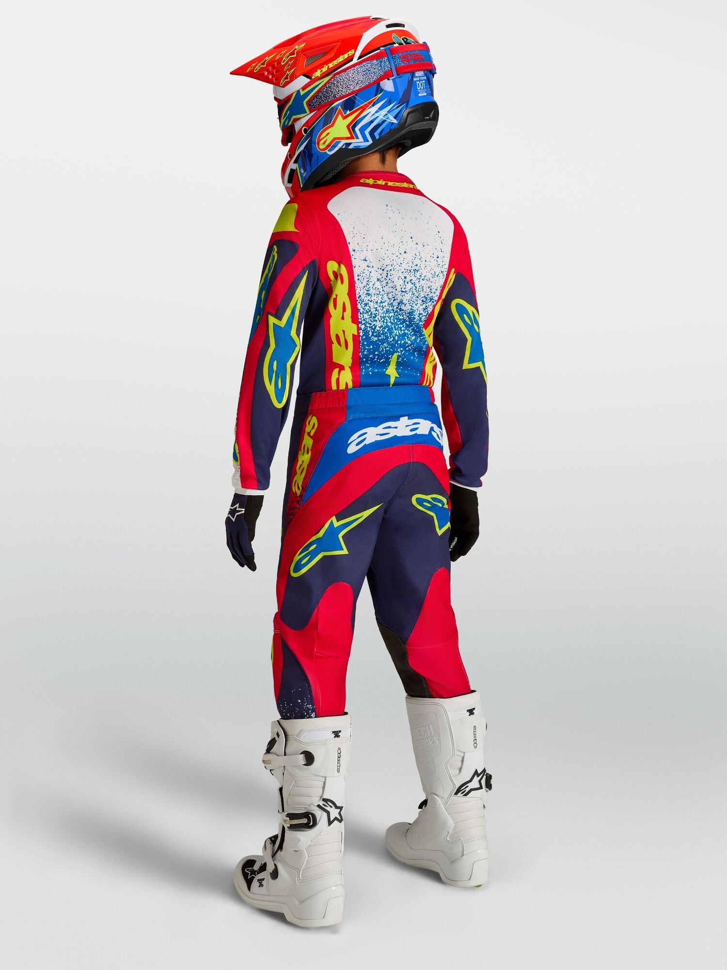Tenue ALPINESTARS Enfant Fluid Drag bleu/rouge