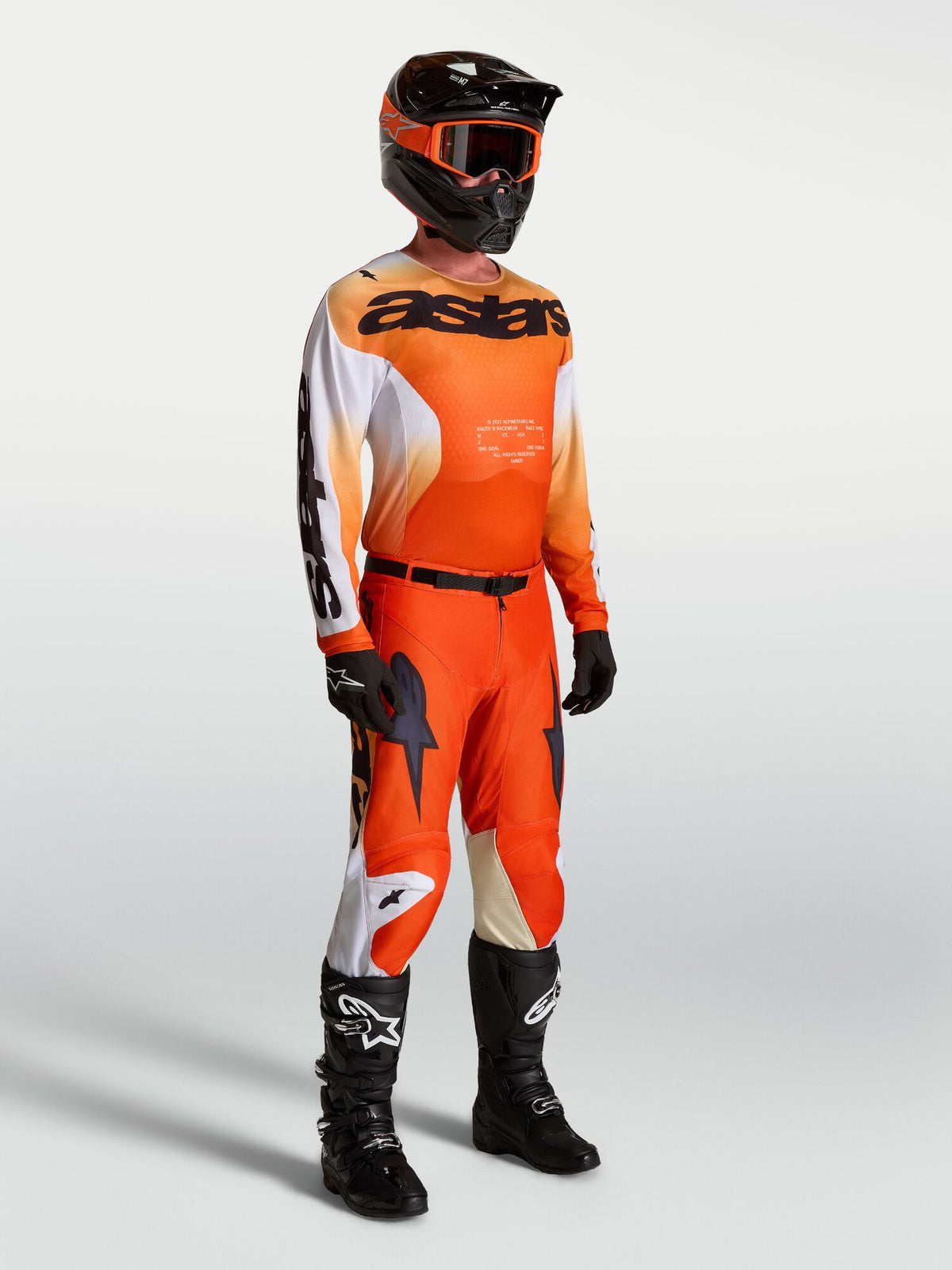 Tenue ALPINESTARS Racer Amber orange/blanc