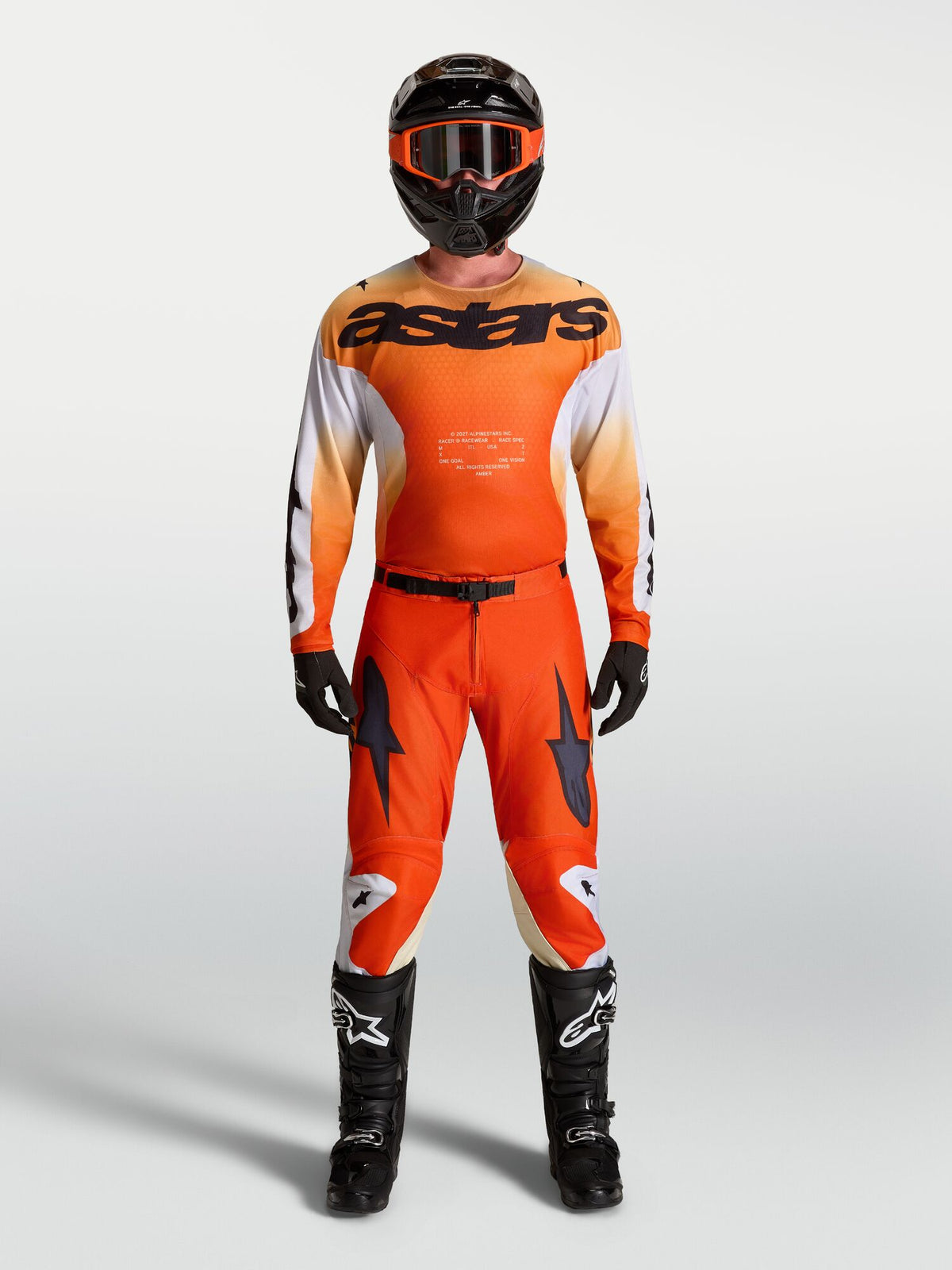 Tenue ALPINESTARS Racer Amber orange/blanc