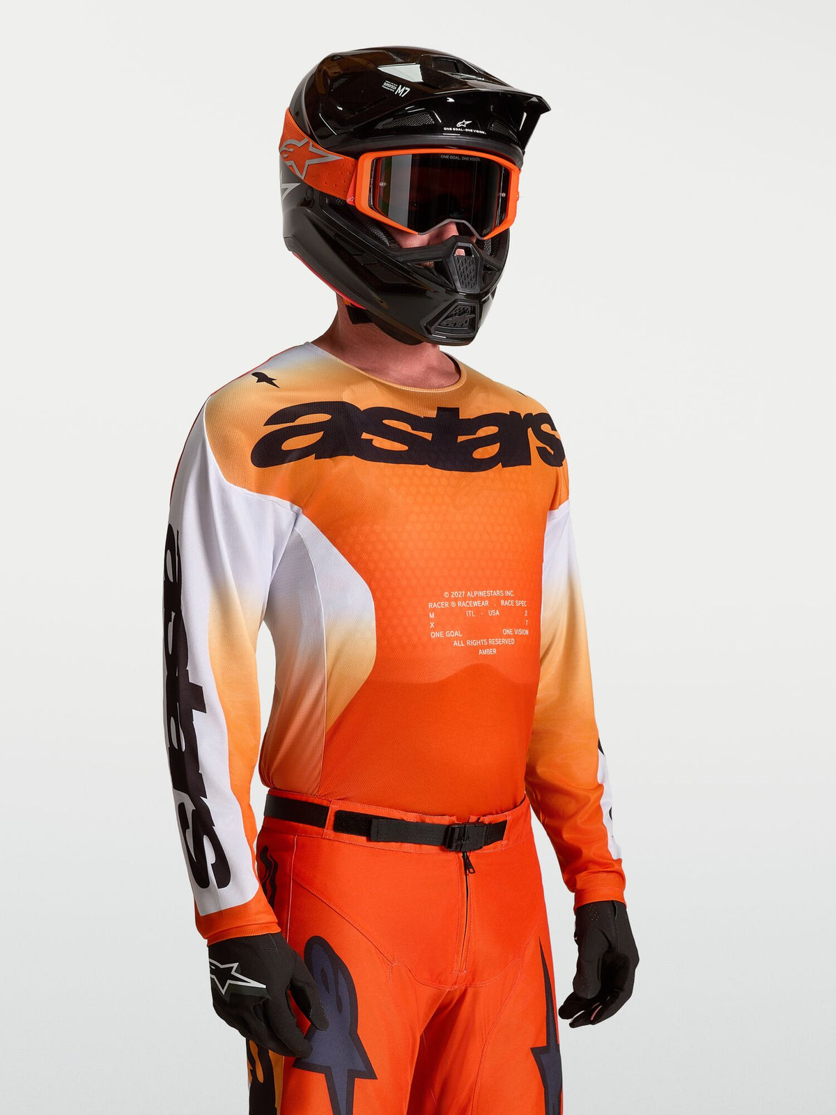 Tenue ALPINESTARS Racer Amber orange/blanc