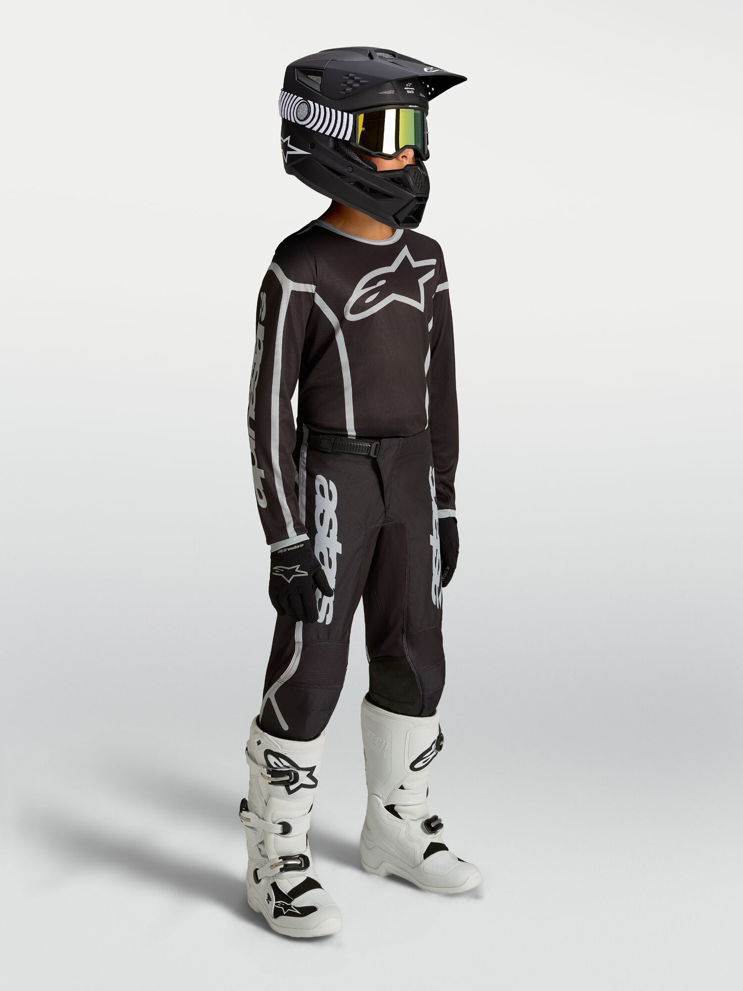 Tenue ALPINESTARS Enfant Fluid Apex V2 noir/argent
