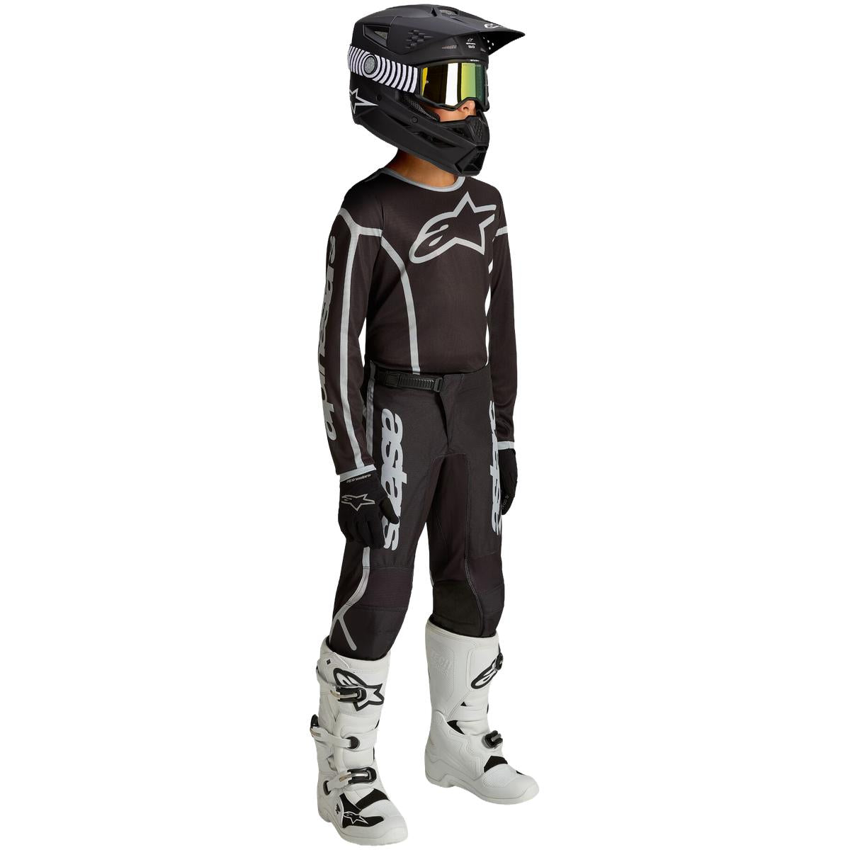 Tenue ALPINESTARS Enfant Fluid Apex V2 noir/argent