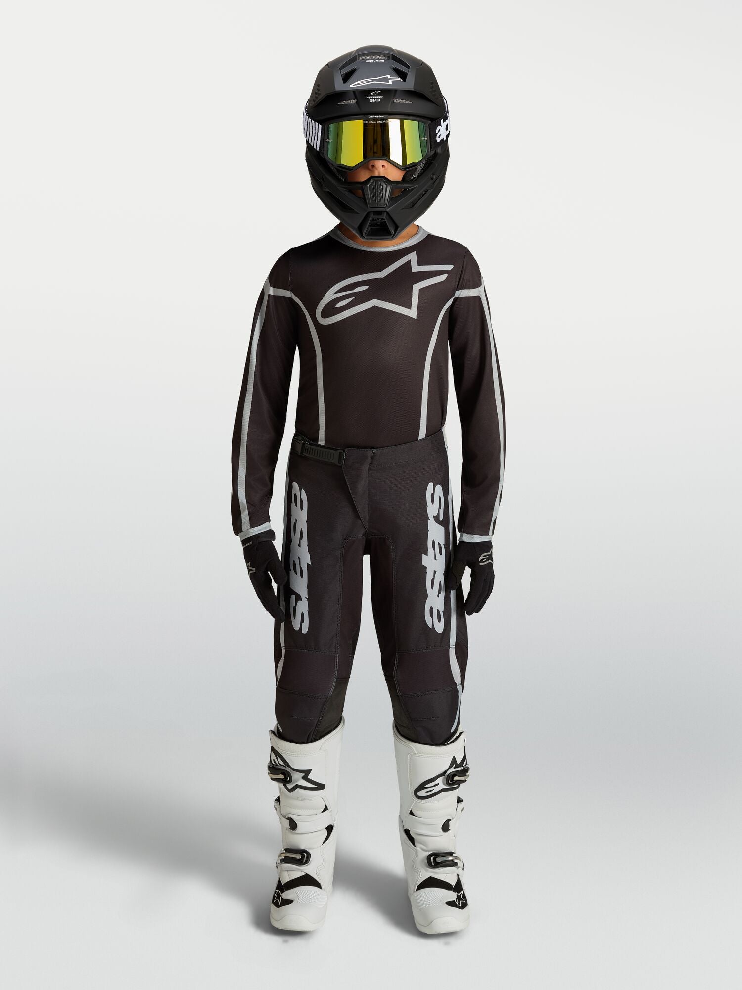 Tenue ALPINESTARS Enfant Fluid Apex V2 noir/argent