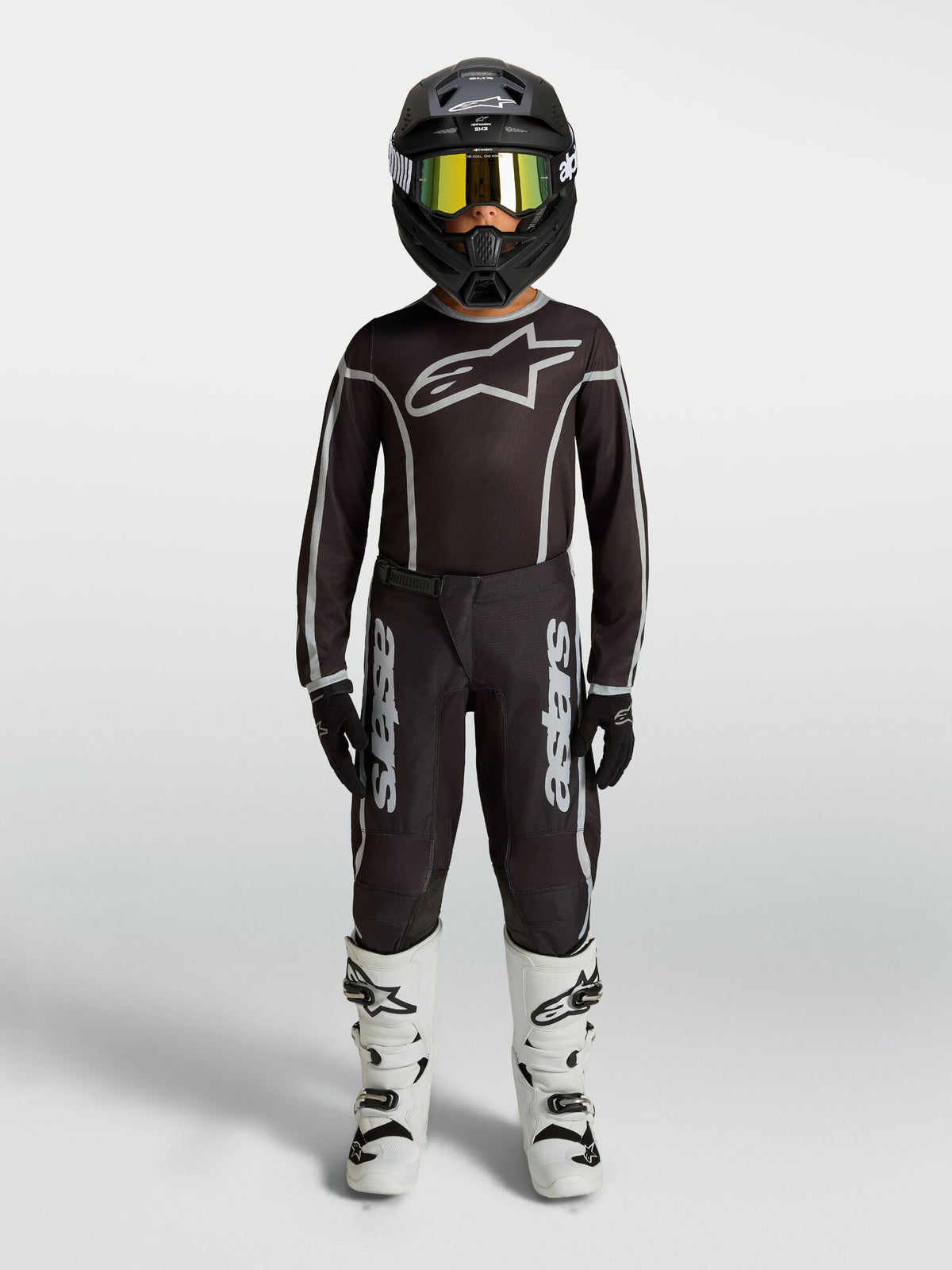 Tenue ALPINESTARS Enfant Fluid Apex V2 noir/argent