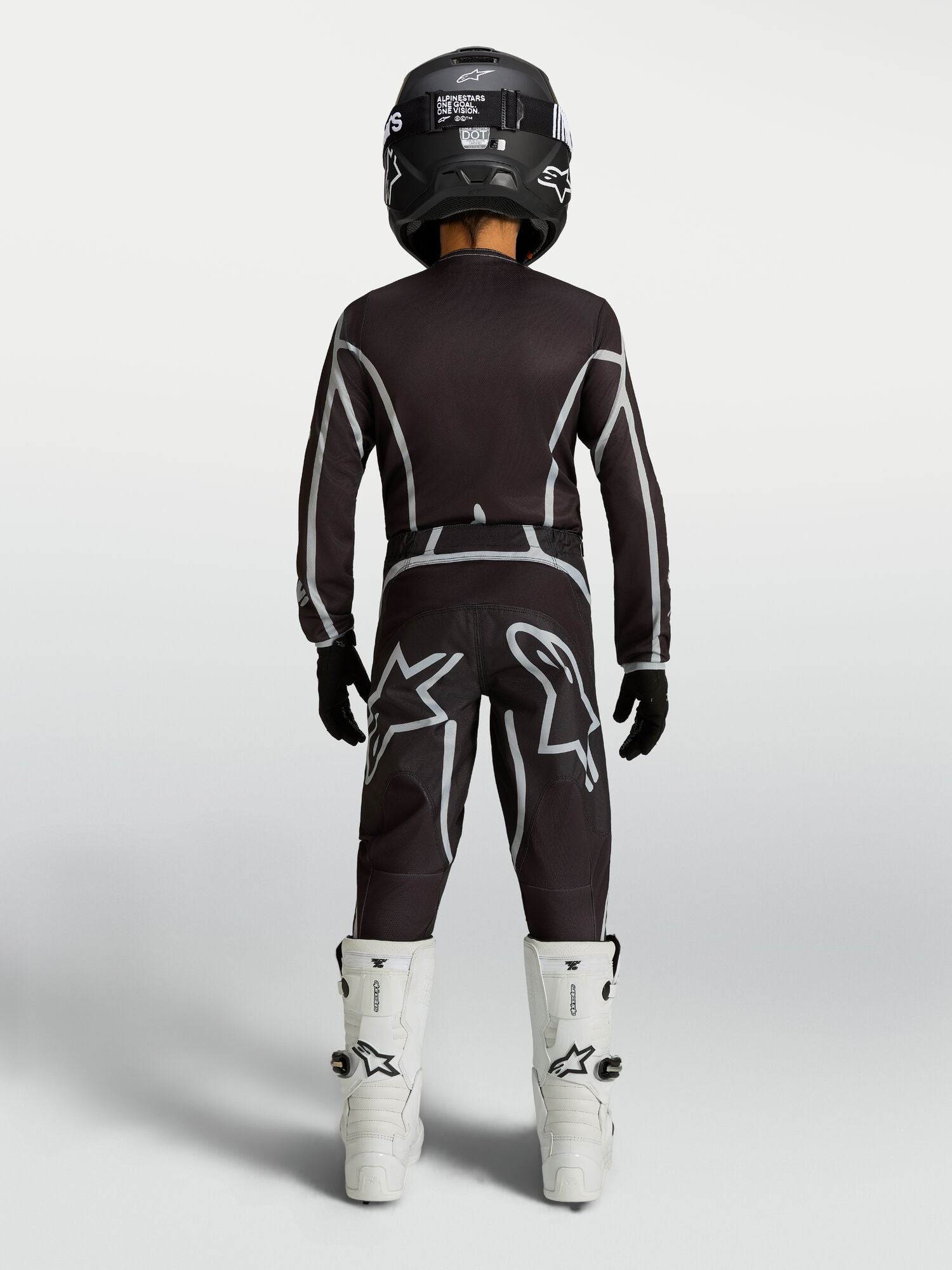 Tenue ALPINESTARS Enfant Fluid Apex V2 noir/argent