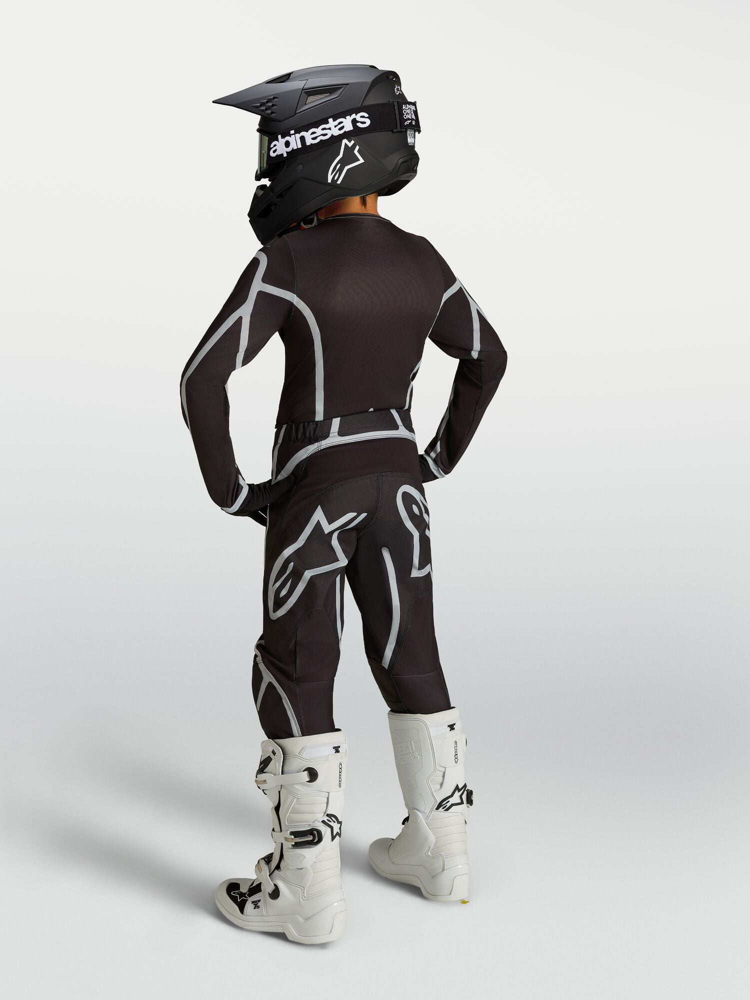Tenue ALPINESTARS Enfant Fluid Apex V2 noir/argent