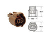 Connectique femelle série 090 SMTO BIHR type origine 2 voies marron - 5 pcs