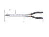 Jeu de 2 pinces extra-longues à becs demi-ronds striées avec double articulation