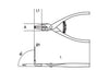 Pince pour circlips extérieurs à becs coudés à 90° BETA taille 175