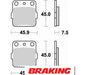 Plaquettes de frein avant et arrière BRAKING 686CM46 métal fritté