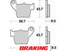 Plaquettes de frein arrière BRAKING 886CM46 métal fritté