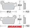 Plaquettes de frein arrière BRAKING 890CM44 métal fritté