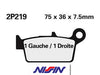 Plaquettes de frein arrière NISSIN 2P-219ST-MX métal fritté