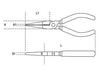 Pince à becs plats longs striés BETA taille 200 branches gainées confort bi-matières