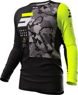 Maillot SHOT Contact Camo 2.0 jaune fluo 2023